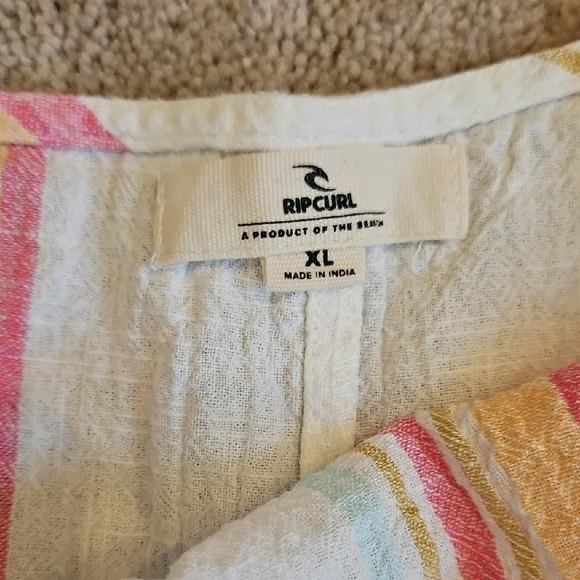 Rip Curl Women's Cotton Romper with Multicolor Stripes - Picture 2 of 13
